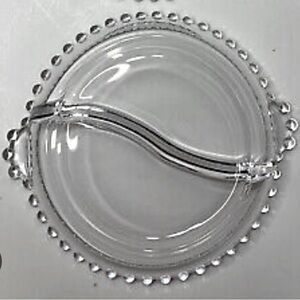 Vintage Imperial Glass “Candlewick” Round Divided Relish Dish.